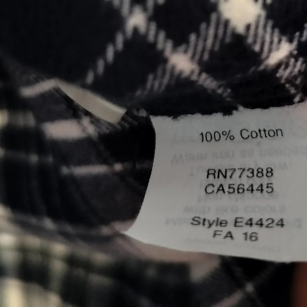 J. Crew Plaid Flannel Shirt Women's XS Navy White Long Sleeve 1/2 Zip‎ up Cotton